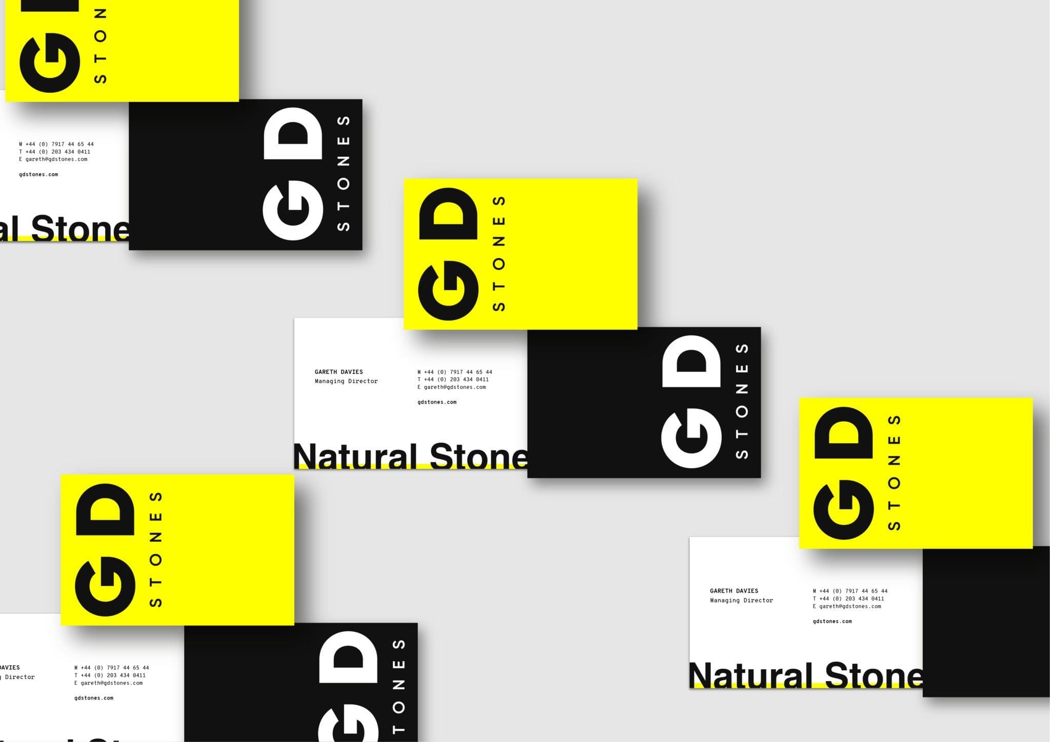 GD Stones branding stationery layout image created by bluestone98