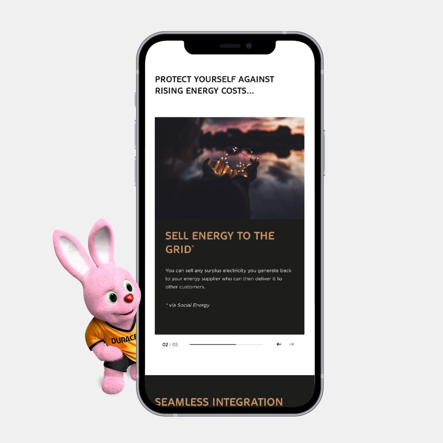 Duracell Energy Bank mobile web design image