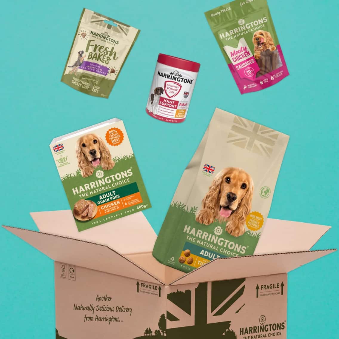 Harringtons Pet Food packaging website photography by Bluestone98