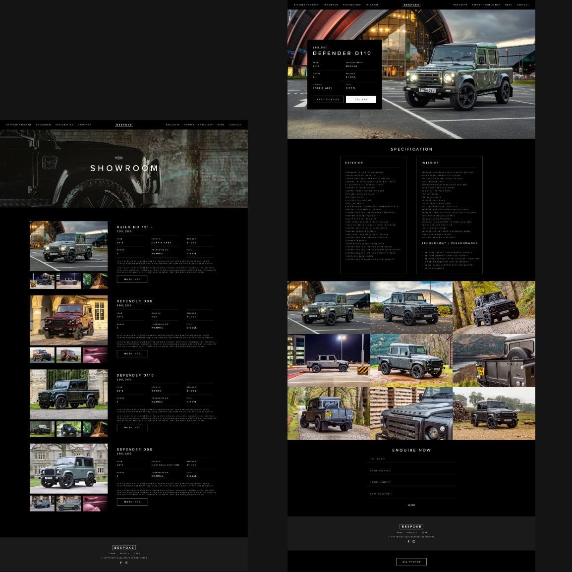 bespokedefenders.co.uk mobile responsive website design, website development, eCommerce website build, hosting, branding, packaging by Bluestone98.
