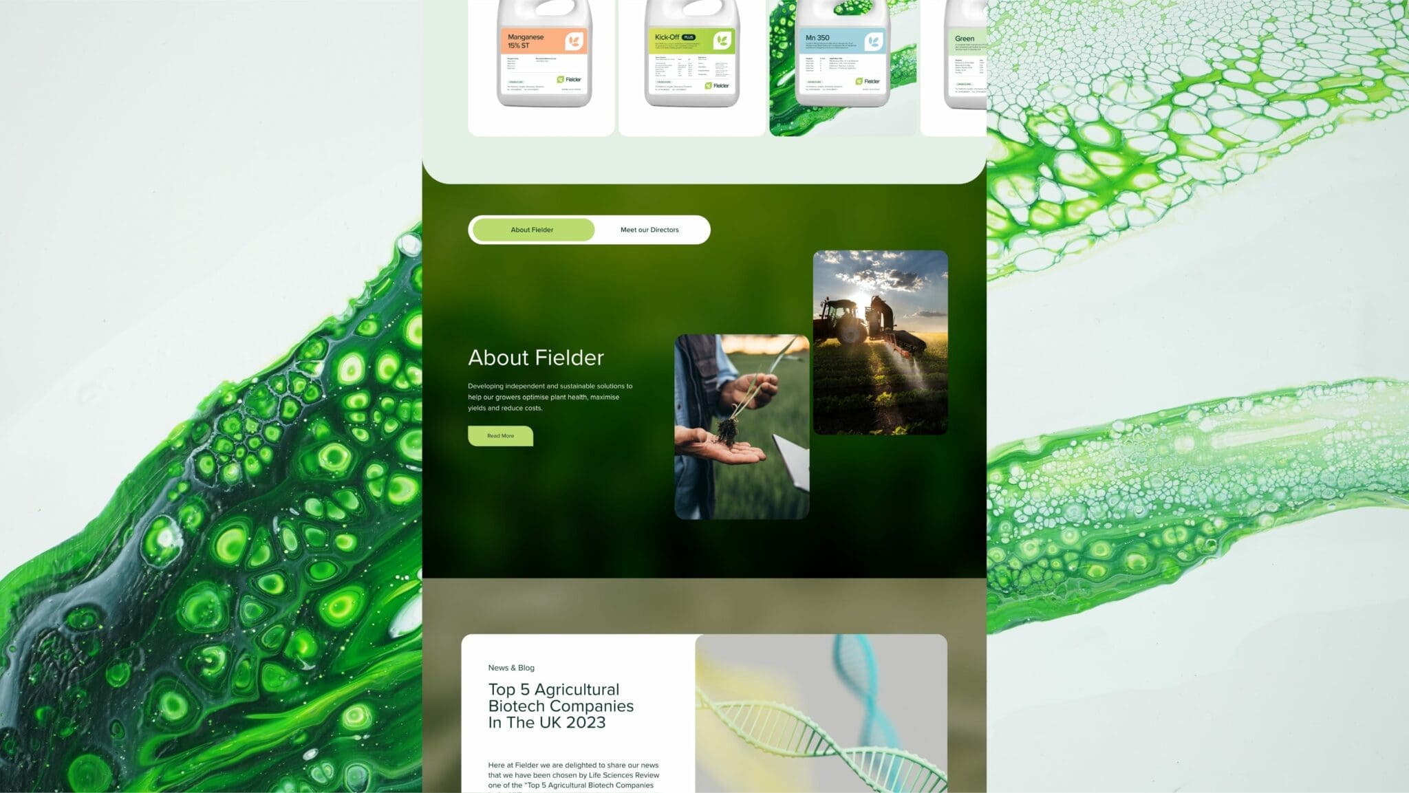 Fielder Nutrition branding and web design by Bluestone98
