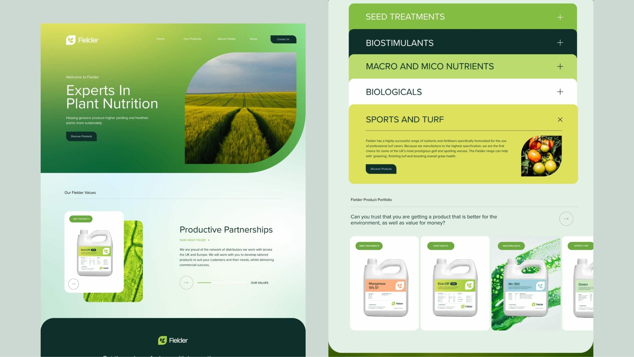 Fielder Nutrition branding and website design by Bluestone98