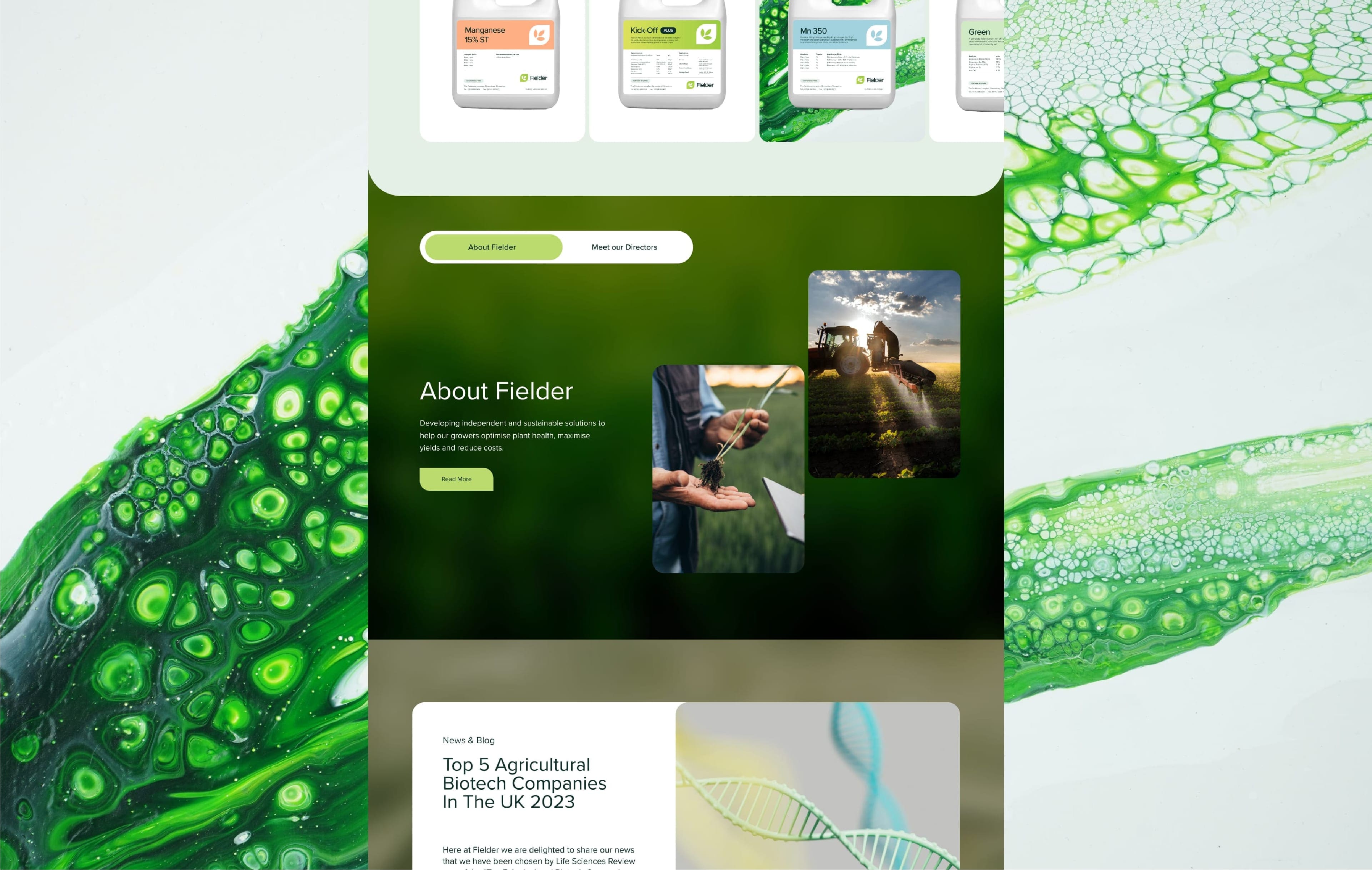 Responsive web design for Fielder Nutrition