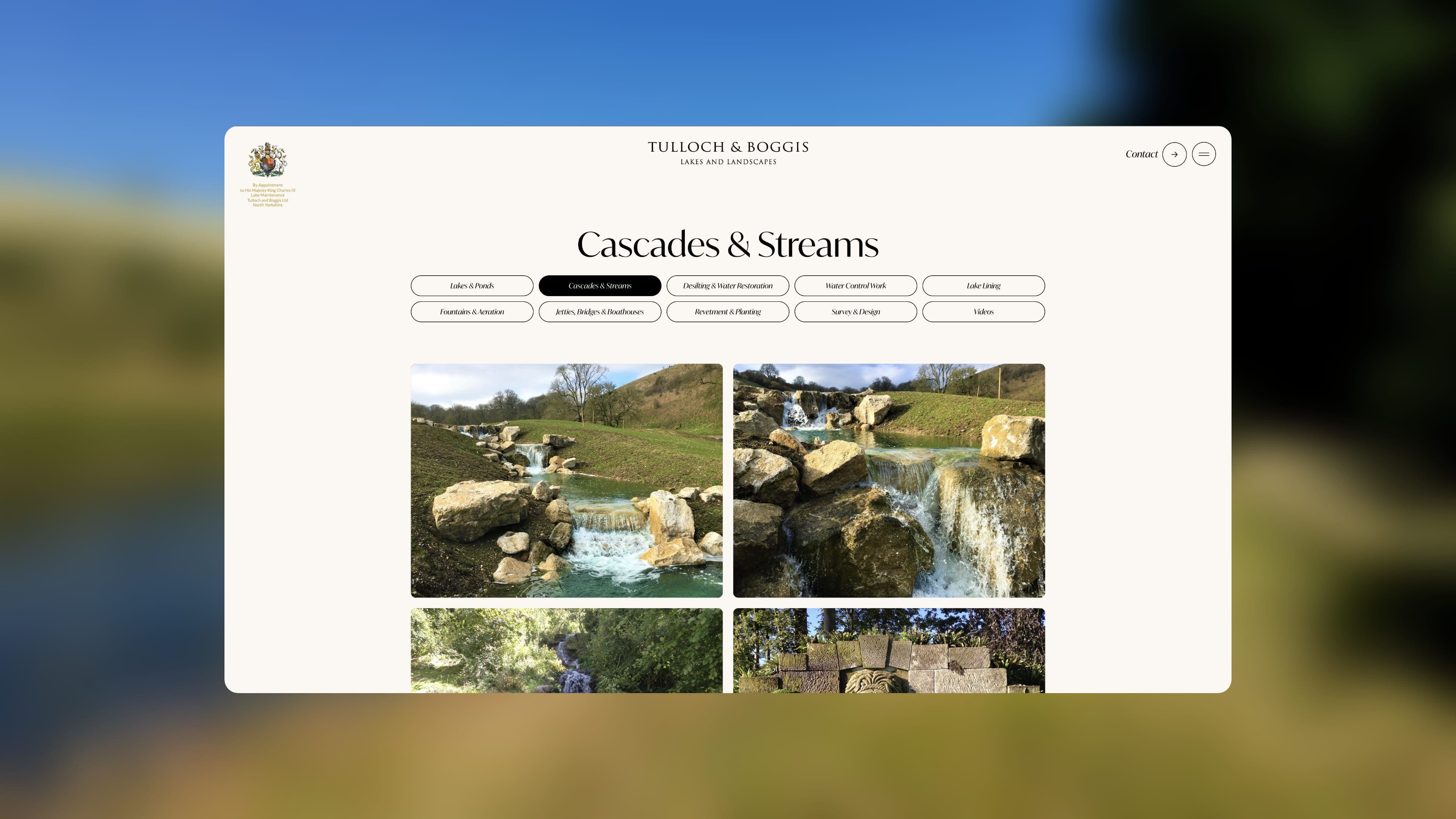 Water Landscaping Website Design for Tulloch & Boggis by Bluestone98, luxury landscaping website design