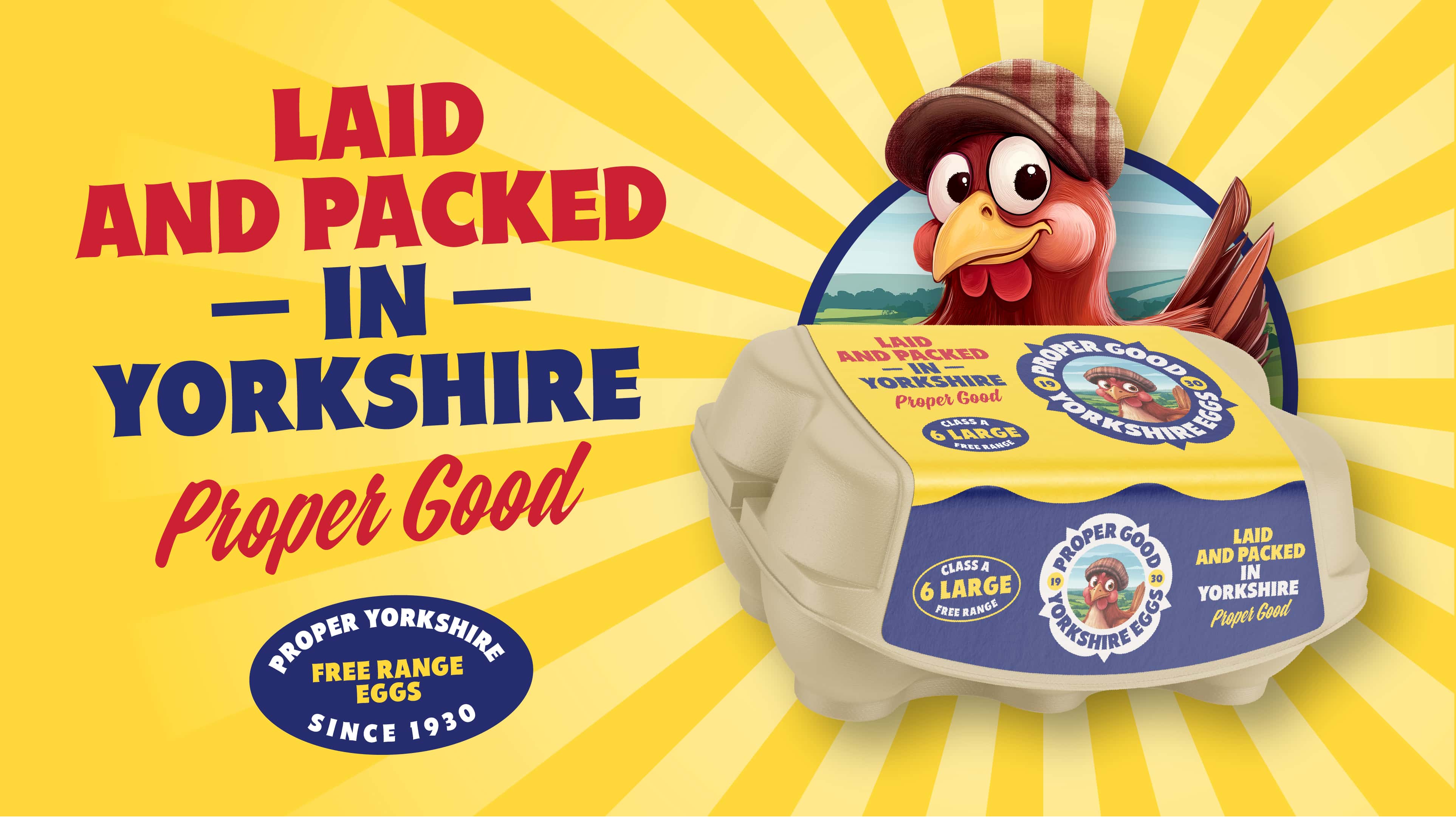 Proper Good Yorkshire Eggs, creative branding agency UK by bluestone98.com