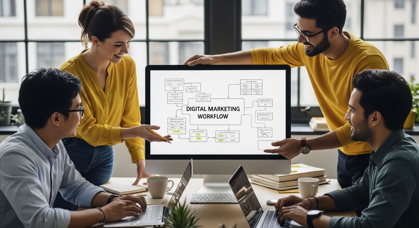 digital marketing workflow by Bluestone98